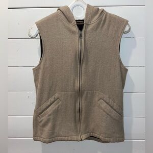 🤎WOOLRICH Sleeveless Wool Hoodie Zip Vest - Size M (estimated)